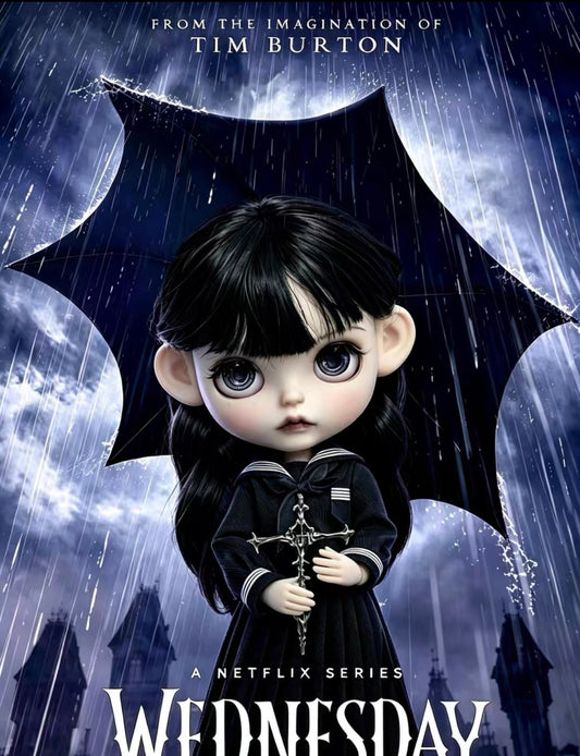 Suki Handmade Wednesday Gothic Blythe Doll | 7 Working Days