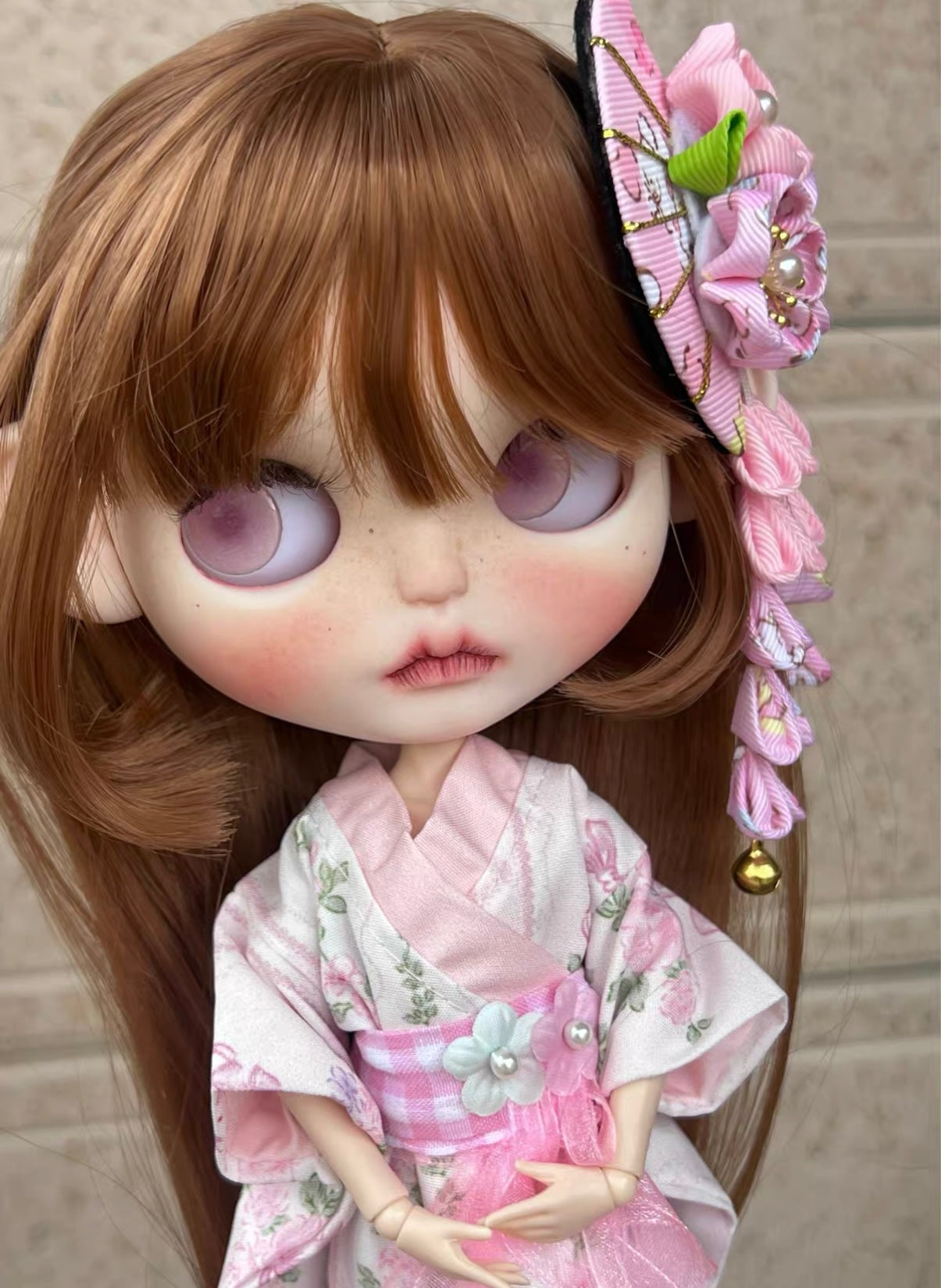Sakura Kimono Custom Blythe Doll, Gentle Vintage Style | 15 Days Turnaround