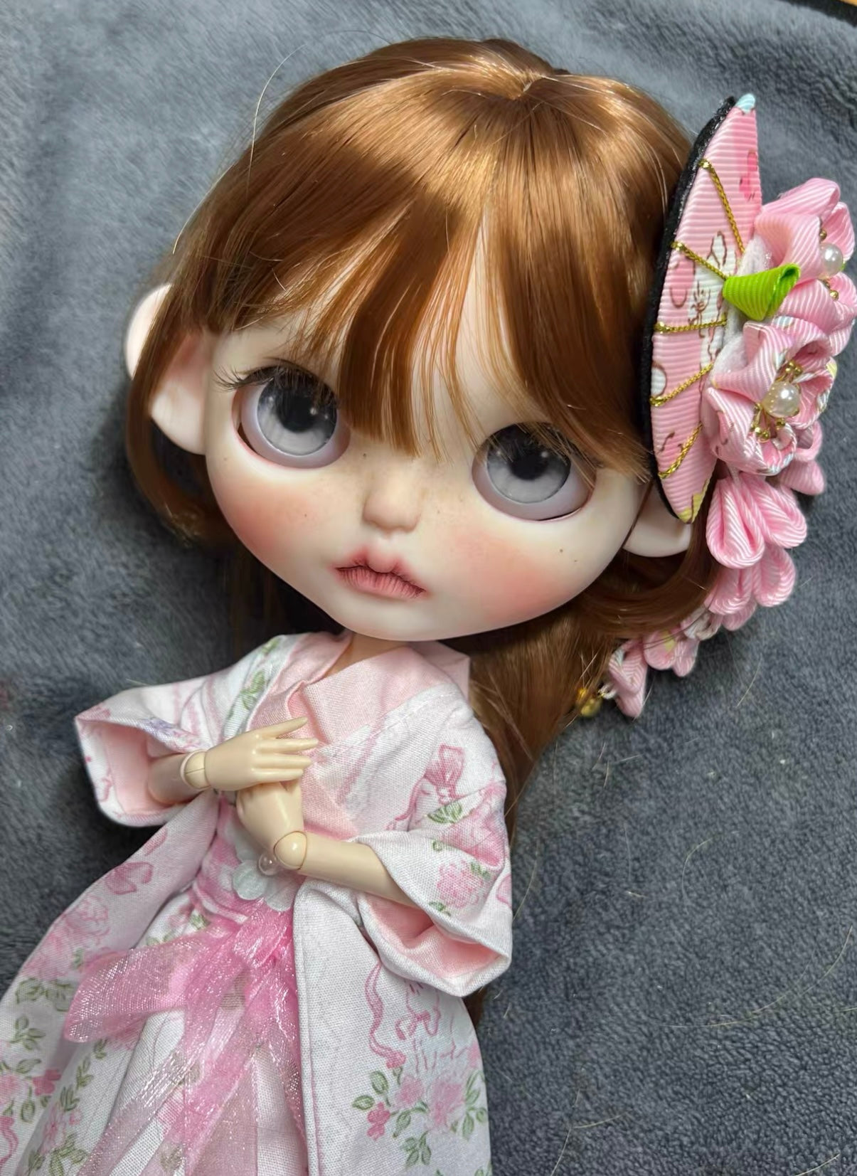 Sakura Kimono Custom Blythe Doll, Gentle Vintage Style | 15 Days Turnaround