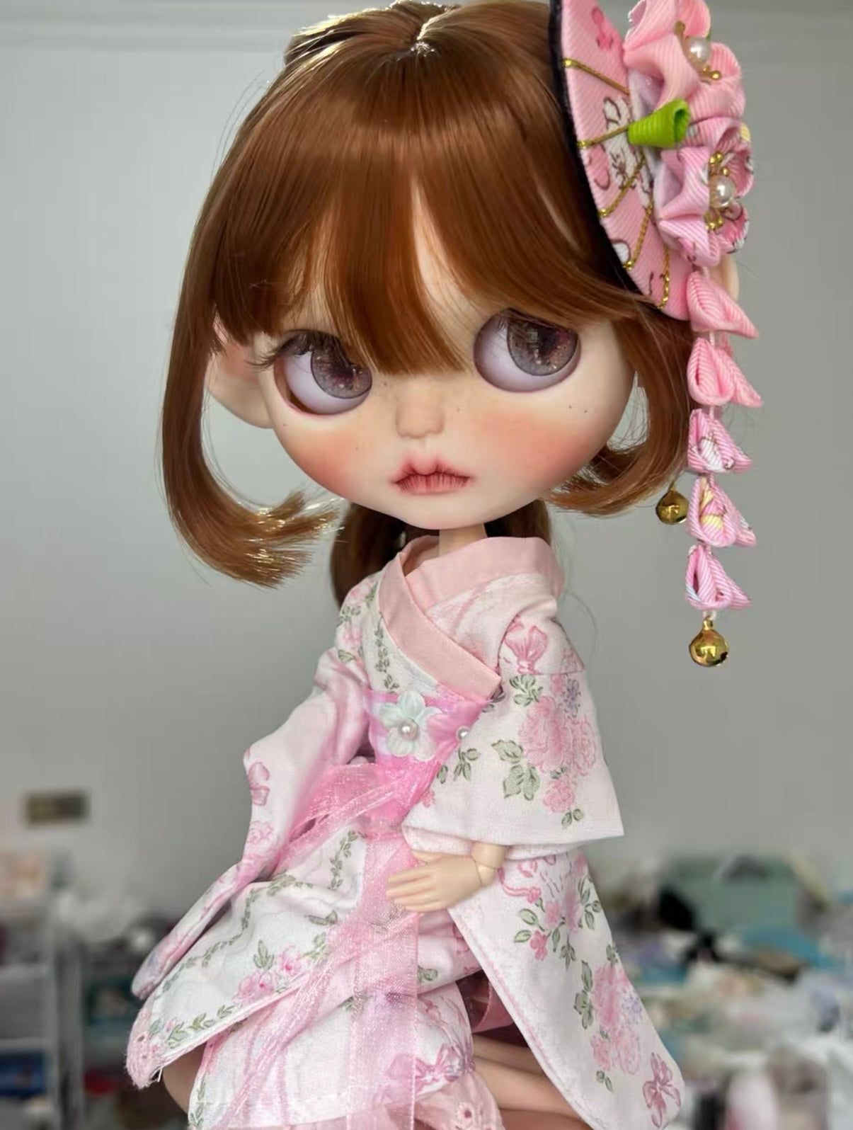 Sakura Kimono Custom Blythe Doll, Gentle Vintage Style | 15 Days Turnaround