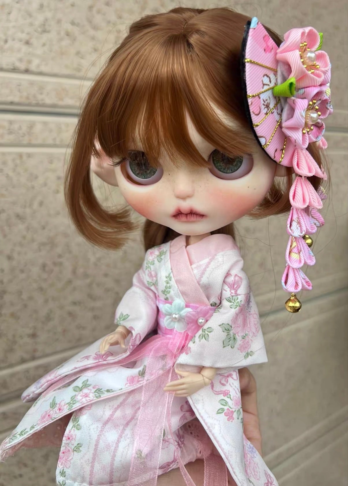 Sakura Kimono Custom Blythe Doll, Gentle Vintage Style | 15 Days Turnaround